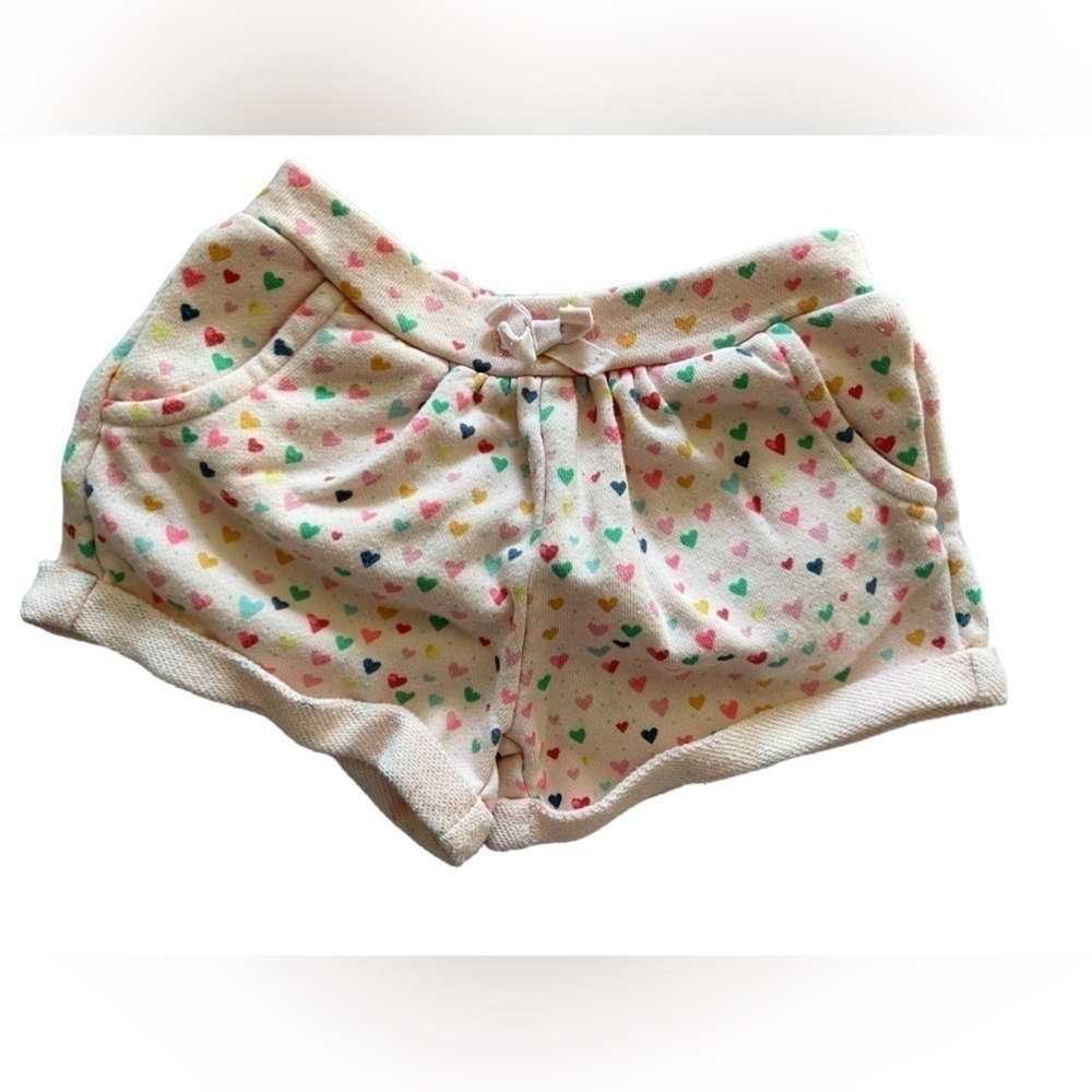 Gap, 6-12M pink shorts w/hearts but runs larger, front pockets